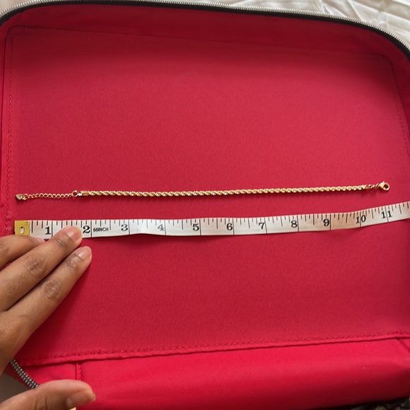 Aqua 18k Gold Plated Rope Chain Anklet- New! - Picture 3 of 5